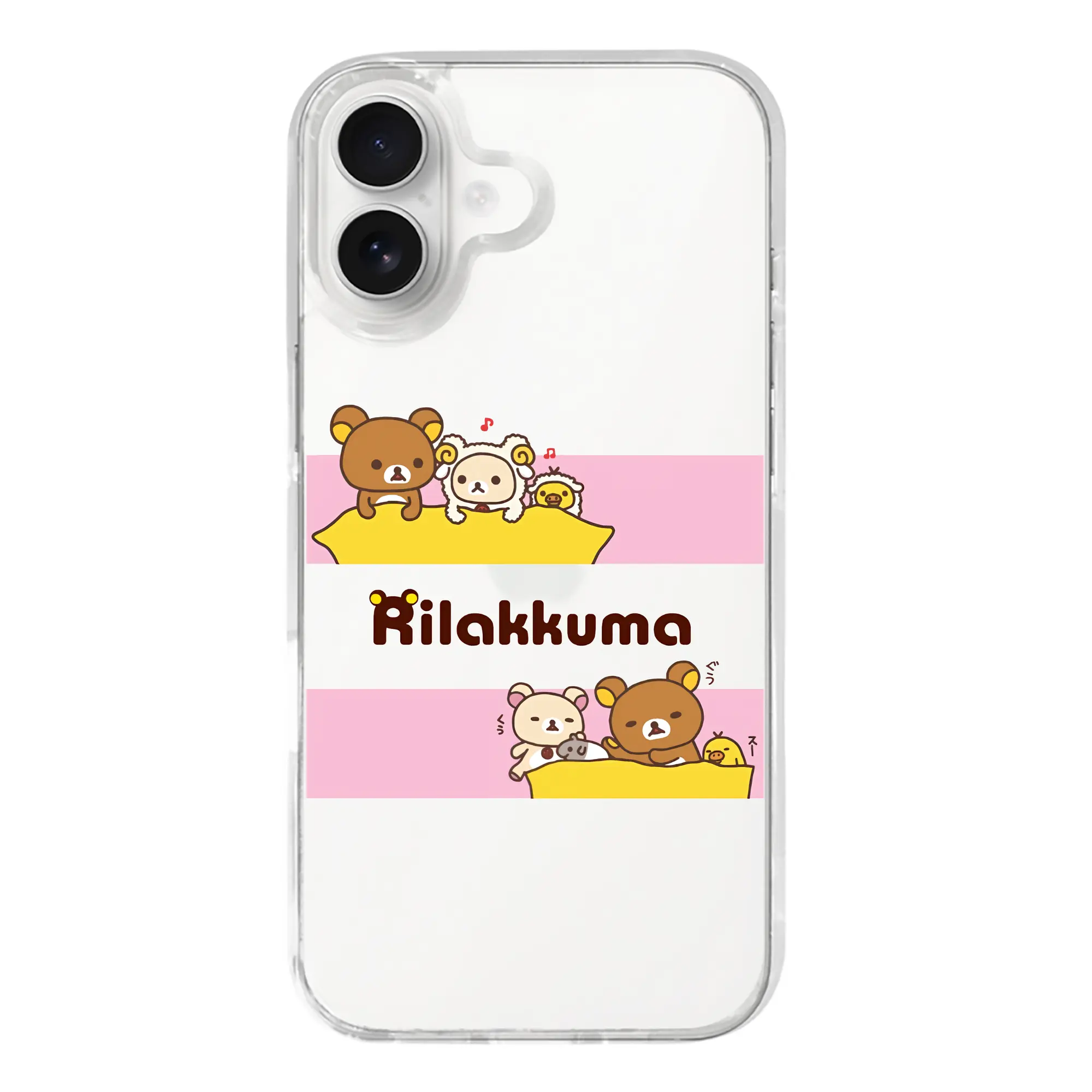 リラックマ (Rilakkuma) グッズ リラックマ (Rilakkuma) - iPhone 17シリーズ 透明スマホケース – 薄型・耐衝撃・精密フィット保護カバー